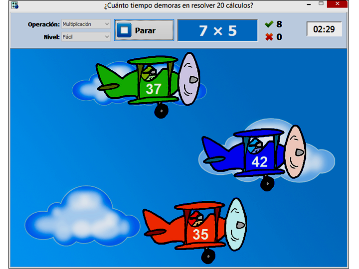 Matemática básica juego cálculo rápido